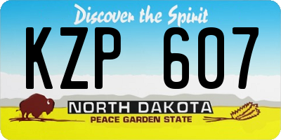 ND license plate KZP607