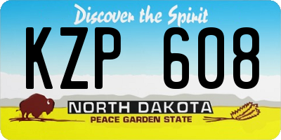 ND license plate KZP608