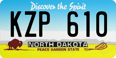 ND license plate KZP610
