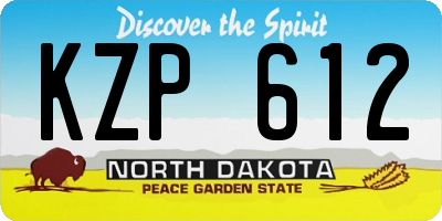 ND license plate KZP612