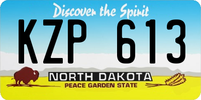 ND license plate KZP613