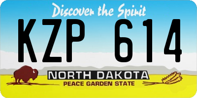 ND license plate KZP614
