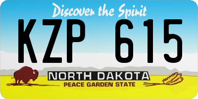 ND license plate KZP615
