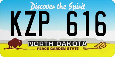 ND license plate KZP616