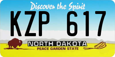 ND license plate KZP617