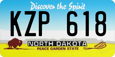 ND license plate KZP618