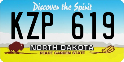 ND license plate KZP619