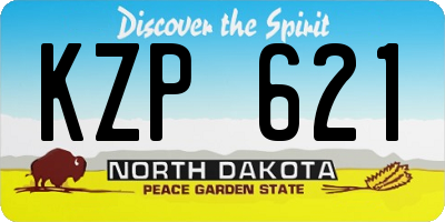 ND license plate KZP621