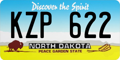 ND license plate KZP622