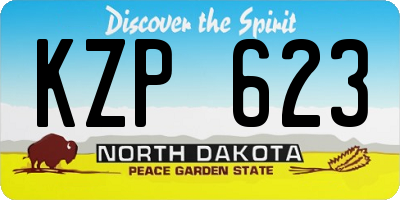 ND license plate KZP623
