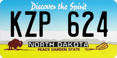 ND license plate KZP624