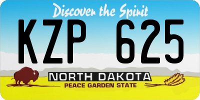 ND license plate KZP625