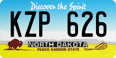 ND license plate KZP626