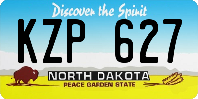 ND license plate KZP627