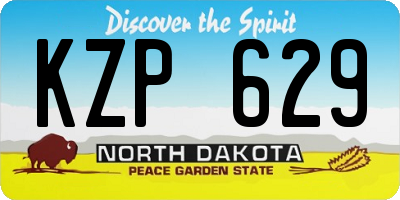 ND license plate KZP629