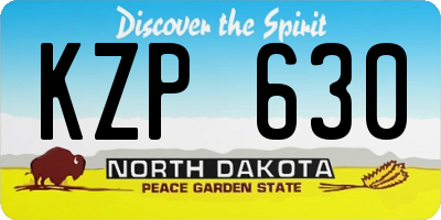ND license plate KZP630