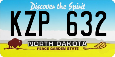 ND license plate KZP632