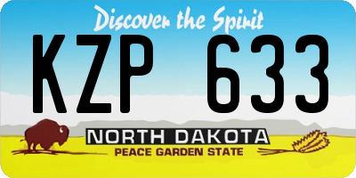 ND license plate KZP633