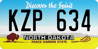 ND license plate KZP634