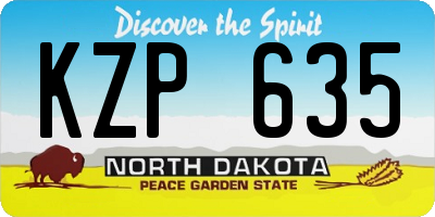 ND license plate KZP635