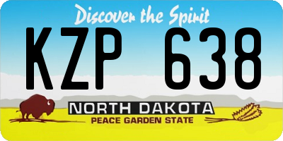 ND license plate KZP638