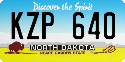 ND license plate KZP640