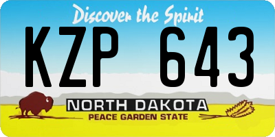 ND license plate KZP643