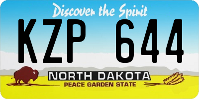 ND license plate KZP644