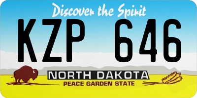 ND license plate KZP646