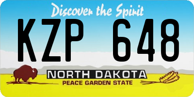 ND license plate KZP648