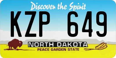 ND license plate KZP649