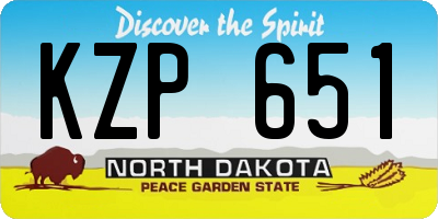 ND license plate KZP651