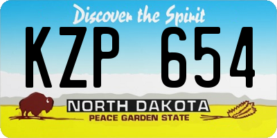 ND license plate KZP654