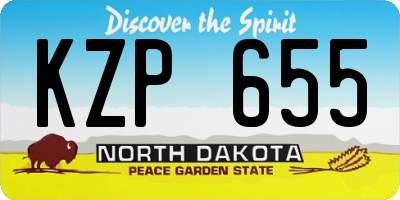 ND license plate KZP655