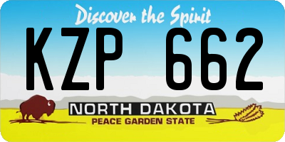 ND license plate KZP662