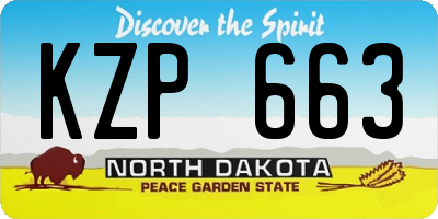 ND license plate KZP663