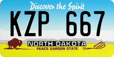 ND license plate KZP667