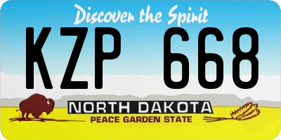 ND license plate KZP668