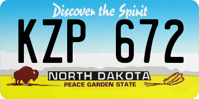 ND license plate KZP672