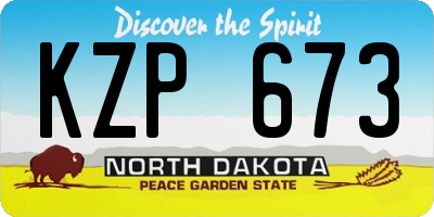 ND license plate KZP673