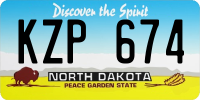 ND license plate KZP674