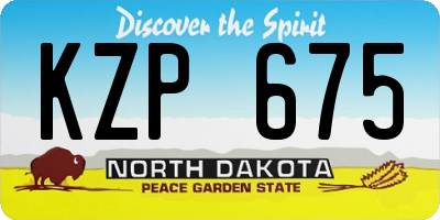 ND license plate KZP675