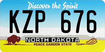 ND license plate KZP676