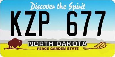 ND license plate KZP677