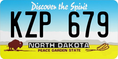 ND license plate KZP679