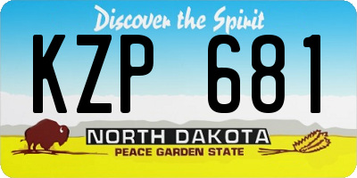 ND license plate KZP681