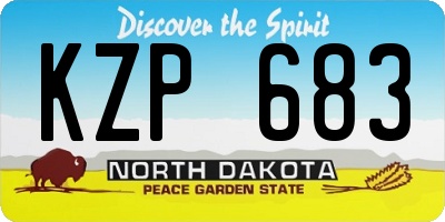 ND license plate KZP683