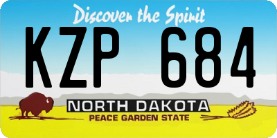 ND license plate KZP684