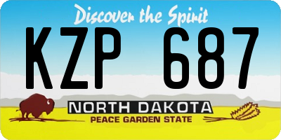 ND license plate KZP687