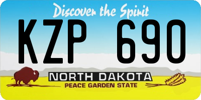 ND license plate KZP690